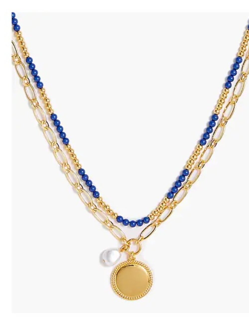 NWT J. Crew Two-layer Beaded Necklace Blue